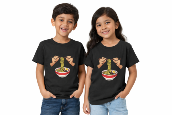 Kids Noodle Print T-Shirt – Fun Graphic Tee for Boys & Girls